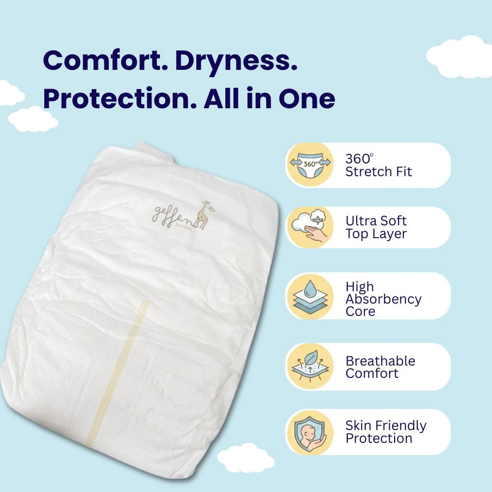 Geffen Baby On The Go Bamboo Disposable Diapers Newborn / Size 1 - Master Box 144 Count