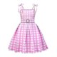 thumbnail image 3 of Vestido para niña, disfraz de Barbi, nueva moda, ropa dulce a cuadros rosa, vestidos sin mangas con tirantes para Halloween para niños de 2 a 12 años 2023, 3 of 5