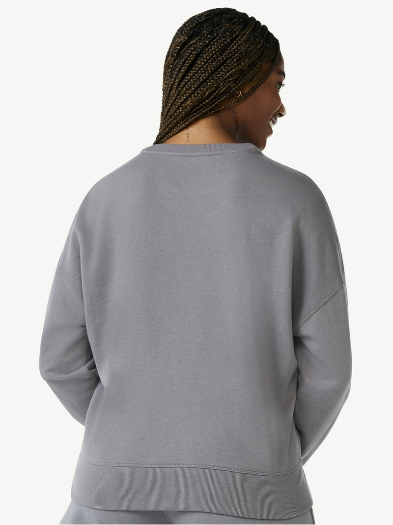 トップス the e_C Double Collar Crewneck Grey Men's Retro Gym Crewneck Sweatshirt - Heather Grey