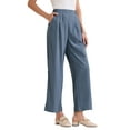 thumbnail image 4 of INSPIRE CHIC Women's Dressy Casual Wide Leg Business Work High Waist Suit Pants S Blue, 4 of 6