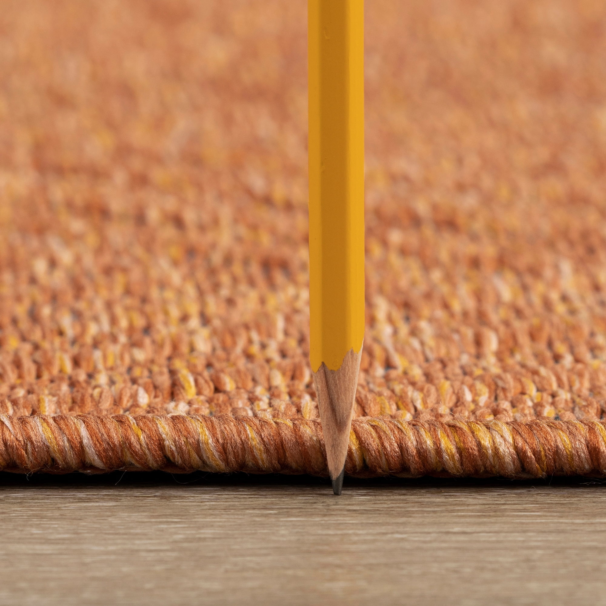 Alma Transitional 5' x 7' Orange and Copper, Machine Washable Polyester & Cotton Indoor Area Rug