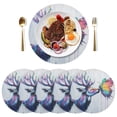 thumbnail image 4 of Round Grid Placemat ,One Sizex1, Round Placemat, PVC Plate Mat，15.4 Inch Non-Slip and Heat Resistant, Table Placemat, Dining Room Placemat Colored Deer Butterfly, 4 of 7