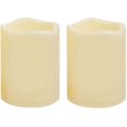 thumbnail image 1 of JZ-2 PCS 3" x4" Waterproof Outdoor Battery Operated Flameless LED Pillar Candles with Timer Flickering Plastic Resin Electric Decorative Light for Lantern Patio Garden Home Decor Party Wedding D, 1 of 4