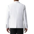 thumbnail image 3 of INSPIRE CHIC Men's Notch Lapel One Button Formal Solid Color Business Suit Jackets S White, 3 of 5