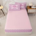 thumbnail image 4 of Homewish Cute Coquette Bow Zipper Twin Comforter Sets with Fitted Sheet and 2 Pillowcases,Pink Bows Cute Polka Dot Zipper Bedding Set For Girls Kids,Pink Reversible,4 Pieces, 4 of 7