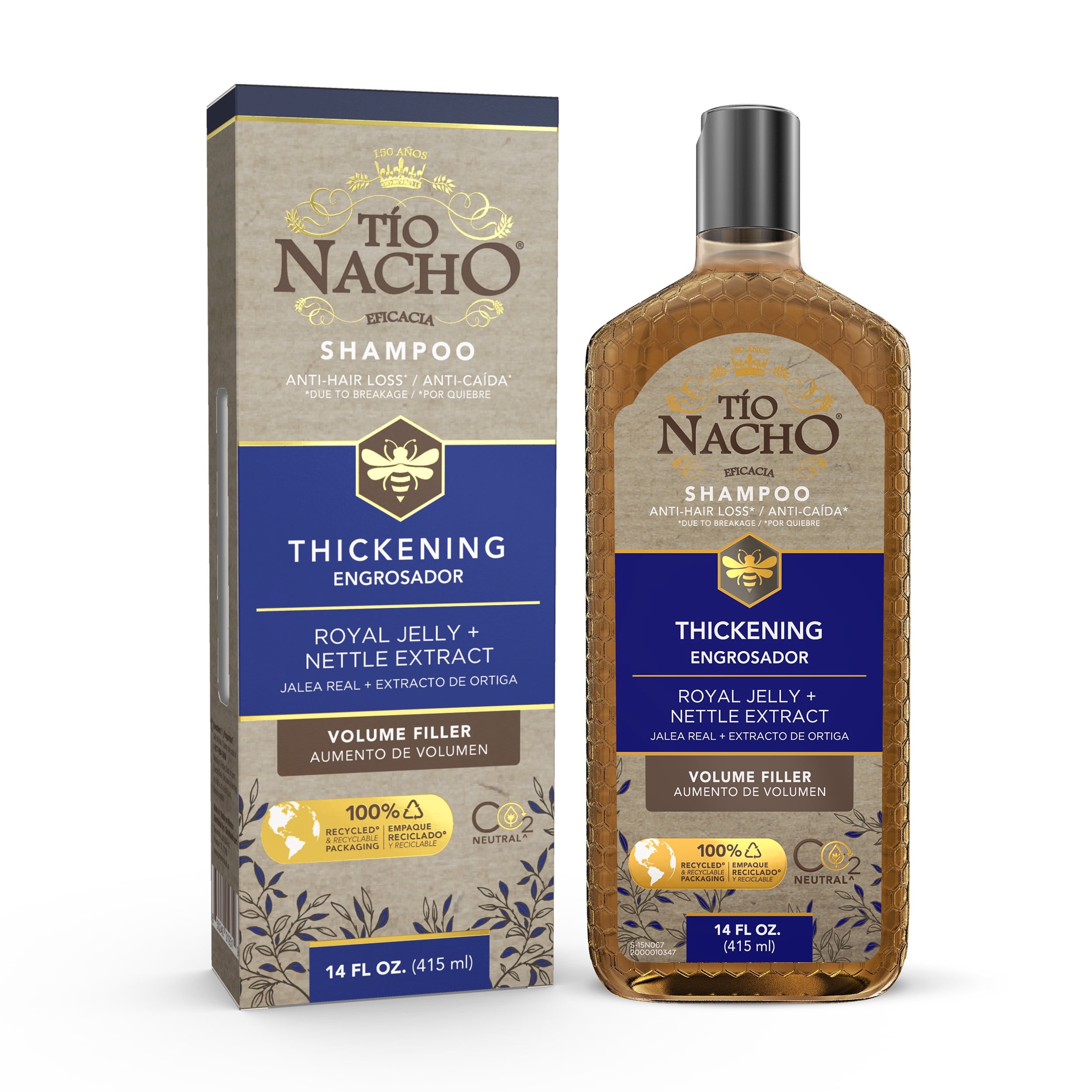 (3 pack) Tio Nacho Thickening & Volume Filler Shampoo 14 fl oz, Rosemary & Anti-Hair Loss Formula
