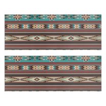 Kitchen Rugs Sets Of 2,Brown Geometric Triangle Diamond Pattern Anti Fatigue Kitchen Mat Rugs Non Slip Washable,Decorative Kitchen Floor Mats for Kitchen,Sink,Laundry,17"X47"