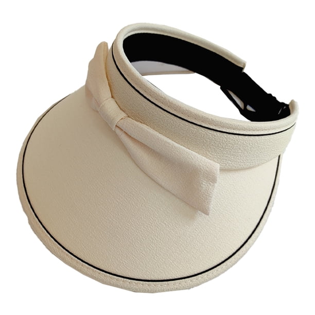 Sombrero de protección solar con parte superior vacía y ajustable de 55 a 60 cm de circunferencia para mujer, sombrero para el sol de verano para exteriores con lazo