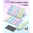 thumbnail image 2 of czcpp-0.5mm Lead Refills in Case, Pack of 720 PCS Black HB #2 Break Resistant Mechanical Pencil Refills, 12 Tubes of 0.5 Lead, 60 Pieces per Tube, 2 of 4