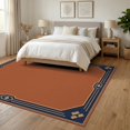 thumbnail image 3 of ODIKA 6'x9' Washable Area Rug Navy Rust and Geometric Border Elegant Art Style with Accents for Queen Size Bedroom, Under Bed, Master Suite, Easy Care, Non-Shedding, 3 of 7