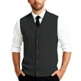 thumbnail image 3 of Sweater Vest for Men Sleeveless V Neck Button Down Classic Knit Cardigan Vest Business Fall Winter Pullover Sweater Black S, 3 of 8