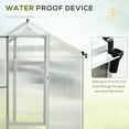 thumbnail image 6 of Outsunny 10' L x 6' W Walk-In Polycarbonate Greenhouse with Roof Vent for Ventilation & Rain Gutter, Hobby Greenhouse for Winter, 6 of 10