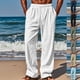 thumbnail image 3 of Ceisia Men's Trendy Solid Color Gift Elastic Drawstring Waist Straight Casual Trousers with Pockets, 3 of 8