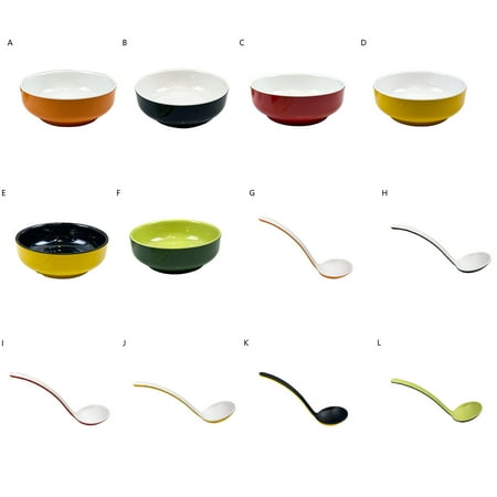 

Juliy Noodle Bowl Large Capacity Heat-Resistant Melamine Reusable Japanese Ramen Salad Fruit Bowl with Spoon Home Supplies