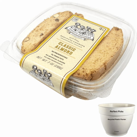 Biscotti Brothers Bakery 7 oz Almond Biscotti, 12 CT/Case, Non-GMO and Kosher certified, No Preservatives (2 pack)