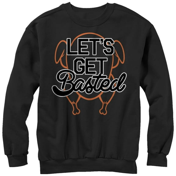 Women's CHIN UP Let's Get Basted  Sweatshirt Black Medium