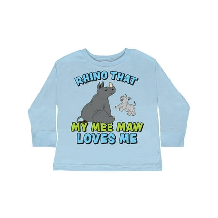 

Inktastic Rhino That My Mee Maw Loves Me with Cute Rhinos Gift Toddler Boy or Toddler Girl Long Sleeve T-Shirt