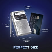 Vondior NOAA Weather Radio, Emergency AM/FM, Best Reception Long Lasting Transistor, 1.1 H, Silver