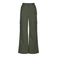 thumbnail image 6 of Fiaer,Womens Cargo Baggy Pants with Multiple Pockets,Women's Plus Size Casual Trendy Straight Legging Trousers,Ladies Hiking Running Joggers Army Green XL, 6 of 6