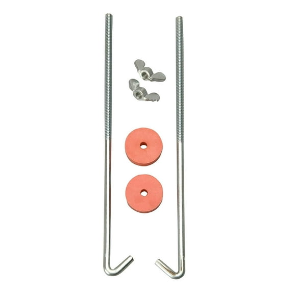 Road Power 966-12 J Hook Battery Hold down bolts, 2-Pack, Chrome, 12-Inch