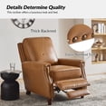 thumbnail image 5 of Tina's Home Upholstered Genuine Leather Recliner Chair with Solid Wood Legs, Camel, 5 of 8