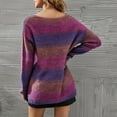 thumbnail image 5 of Fesfesfes Women Sweaters Casual Toose Long Sleeve Pulloper Sweater Gradiant Printed Sweater Plus Size $10, 5 of 8