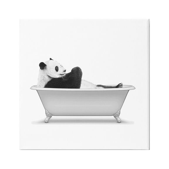 Stupell Industries Panda Bear Bathing Claw Foot Tub Graphic Art Gallery Wrapped Canvas Print Wall Art, Design by Annalisa Latella