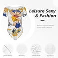 thumbnail image 5 of Lsque Sml Jeffy Women's Crew Neck Short Sleeve Bodysuit Basic T Shirts Tops Onesie Adult Cute Pajama-Small, 5 of 8