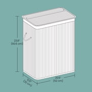 Foldable Bamboo Laundry Hamper with Removable Liner & Lid, 100L Storage Basket for Clothes, Bedding, Blankets, Handles for Easy Carry, Brown