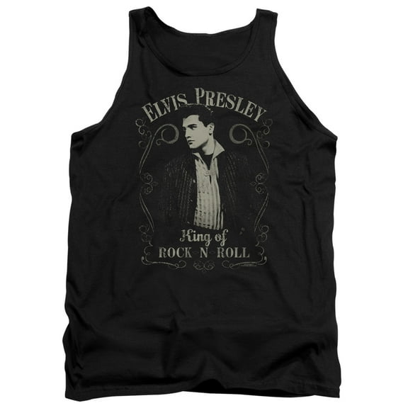 Trevco ELV861-TK-3 Elvis Presley & Rock Legend Adult Tank Top, Black - Large