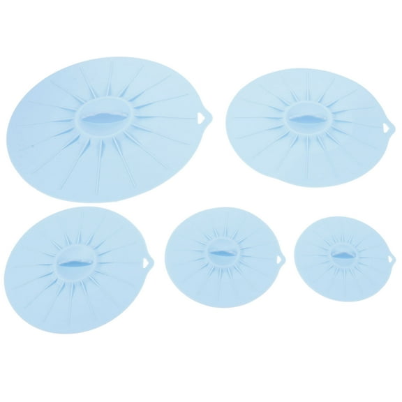 FRCOLOR  Silicone Suction Lids Transparent Microwave Cover Food Sky-blue