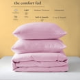 thumbnail image 3 of 132x120 Duvet Cover Set 3 Sided Zipper Duvet Cover Alaskan King Size - Microfiber with 3 Sided Zipper Close, 3 PCS Duvet Cover & 2 Pillow Cases(20'X40) Baby Pink, 3 of 7