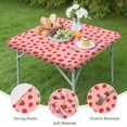 thumbnail image 4 of Red Strawberry Plants Fruit Pink Pattern Square Fitted Tablecloth with Elastic Edge,Square Table Cover,Washable Elastic Table Cover for Home Kitchen Party Decor 34"x34", 4 of 6