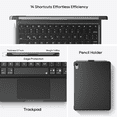 thumbnail image 3 of Pekarejue Wireless Keyboard Case with Trackpad + Stylus Pen Compatible with Apple iPad 11th (A16) 2025 & iPad 10th Generation 2022 (10.9-inch), Black, 3 of 6