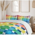 thumbnail image 6 of Ambesonne Checkered Duvet Cover Set, Rainbow Squares Art, 2-Calking, Multicolor, 6 of 7
