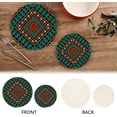 thumbnail image 4 of SKYSONIC Ikat Geometric Folk Pot Holders Trivets, 2 Pcs Heat Resistant Trivets,Mexica Ethnic Art Cotton Thread Weave Mats for Hot Pads Pans Pot Bowl Teapot for Kitchen Decor, 4 of 7