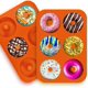 thumbnail image 3 of Bandeja para hornear donuts, bandeja para hornear de silicona de 6 rejillas para hacer pasteles de donas, galletas, bagels, magdalenas, chocolate (6 rejillas) Adepaton LKX-0151, 3 of 6