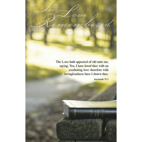 Funeral Bulletin: In Love (Package of 100): Jeremiah 31:3 (Kjv), (Paperback)