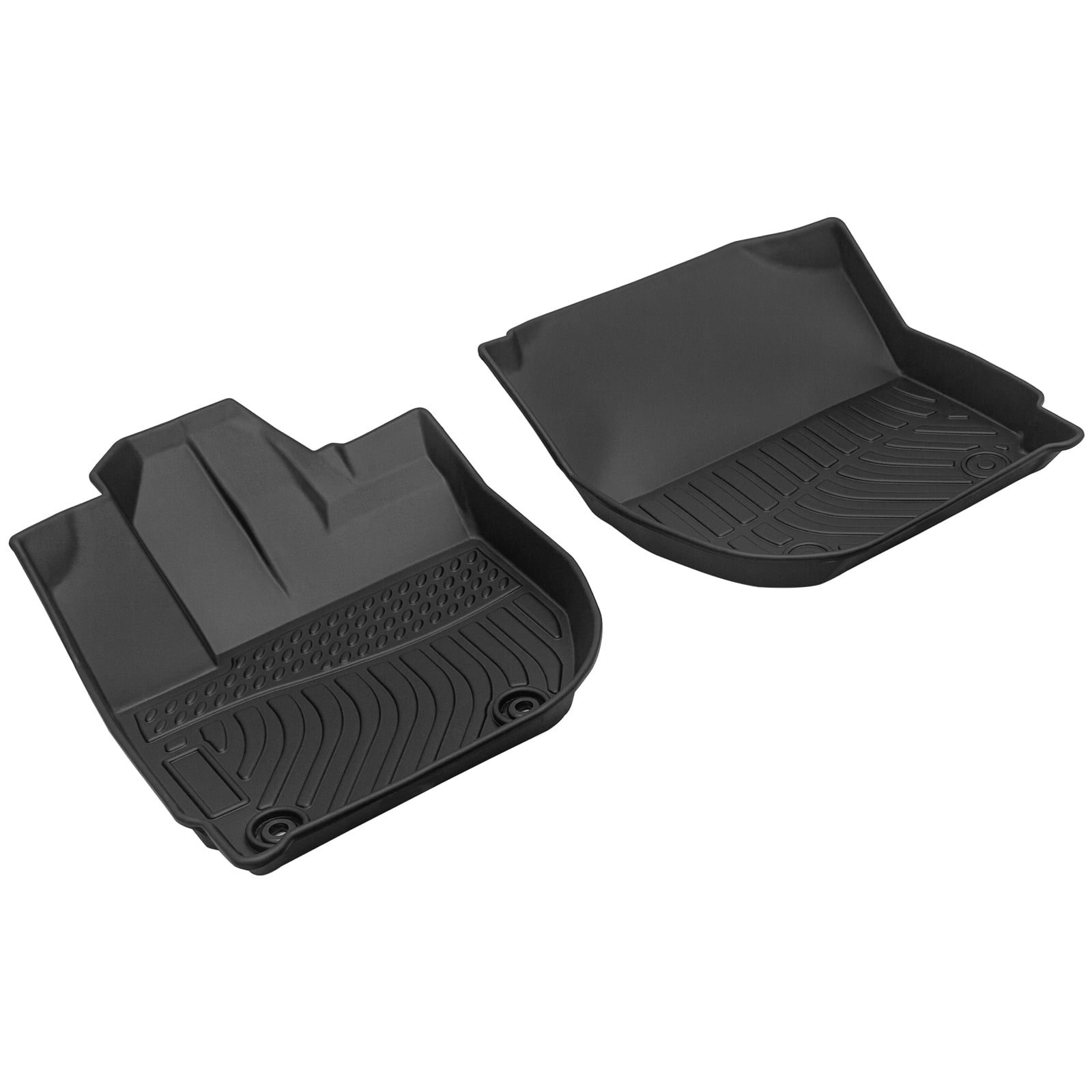 All-Weather Rubber Floor , Black Car Floor Liners for Interior Protection-Car Floor Mats, All-Weather TPE Rubber Floor Mats Black