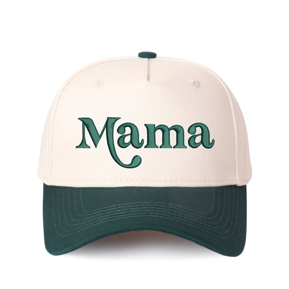 Mama Letter Embroidered Color Block Trucker Hat Unisex Adjustable Cotton Breathable Fashion Cap for Travel Daily Wear