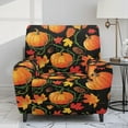 thumbnail image 2 of Xixirimido Pumpkins Autumn Maple Leaf Printed Recliner Slipcover Stretch Reclining Chair Covers 4 Pieces Non Slip Recliner Sofa Slipcovers with Pocket Lazy Boy Chair Cover for Pet Kid, 2 of 8