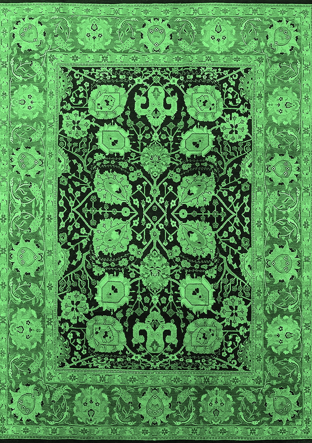 Dark Green Rectangular Rug Ahgly Company Indoor Rectangle Oriental Emerald Green Industrial Area ...