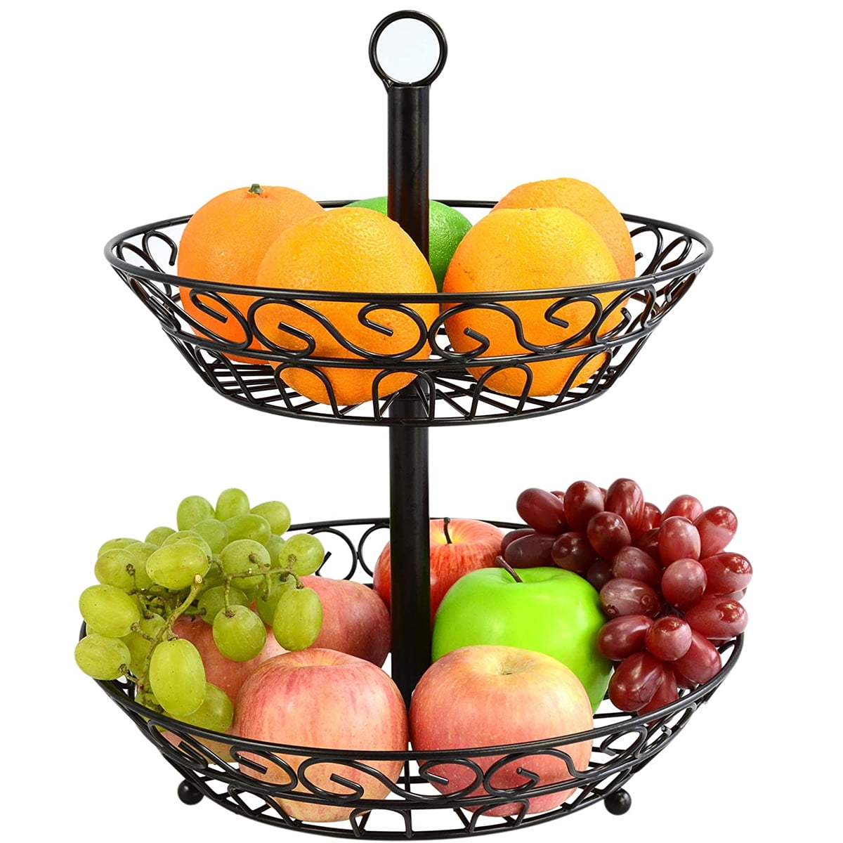 2Tier Antique Style Decor Metal Wire Fruit Basket ,Vegetables Display