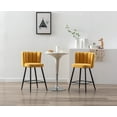 thumbnail image 6 of Guyou 26" Counter Height Bar Stool Set of 2, Modern Linen Upholstered Bar Stool with Channel Tufted Backrest and Metal Legs for Kitchen Island Bar Restaurant, Yellow, 6 of 13