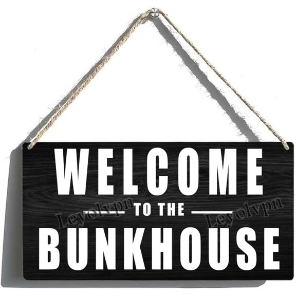Welcome To The Bunkhouse Sign, Rustic Wooden Sign, Fun Kids Fort or Treehouse Sign, Farmhouse Kitchen Wall Wooden Sign, 12×6 Inches