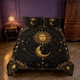thumbnail image 2 of Homewish Black and Gold Duvet Cover Queen, Sun Moon Stars Queen Bedding, Black Reversible 3pcs, 1 Duvet Cover and 2 Pillowcases, 2 of 6