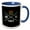 Blue/White, variant on 3drose, West Virginia State Abbreviation, Statehood, and Flag Art on Black., 11oz Two-tone Red Mug