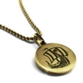 thumbnail image 1 of Stainless Steel Viking Ship Round Medallion Pendant Necklace, 1 of 3