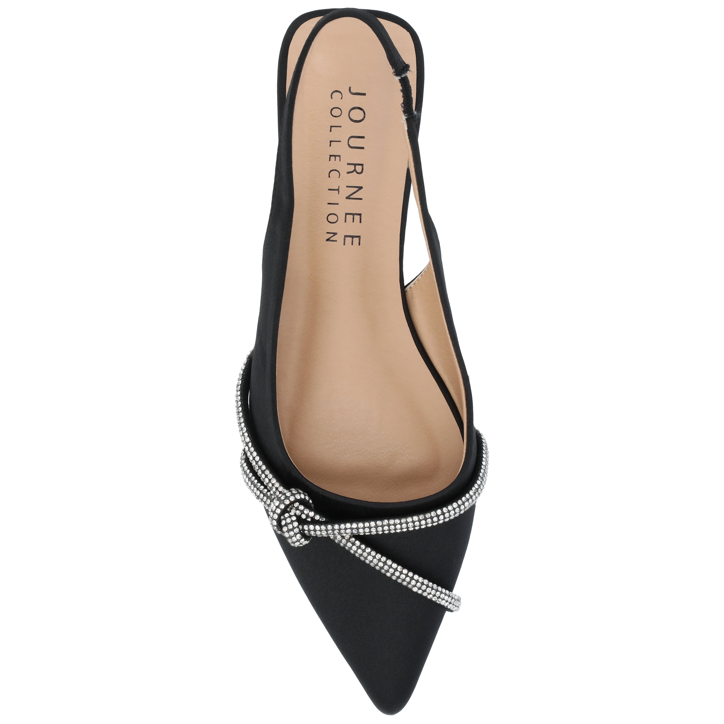 Journee Womens Rebbel Sling Back Pointed Toe Evening Dress Flats