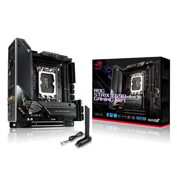 ASUS ROG Strix Z690-I Gaming WiFi 6E LGA 1700 (Intel 12th Gen) mini-ITX Gaming Motherboard- PCIe 5.0, DDR5, 10 Layer PCB, 10+1 Power Stages, Thunderbolt 4 Onboard, Intel 2.5 Gb LAN